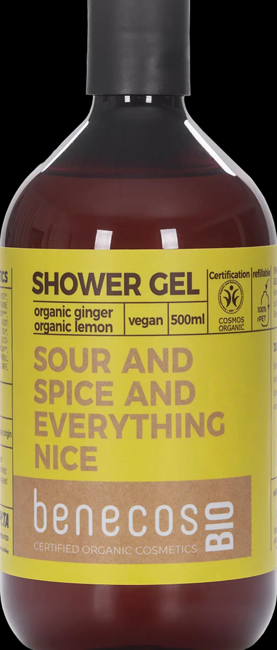 Benecos Ihonhoito|Vartalonhoito<BIO luomu inkivääri + sitruuna suihkugeeli 500 ml