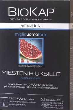 Biokap Hiukset|Kauneuden Hyvinvointivalmisteet<Anticaduta miglio uomo forte 60 tabl.