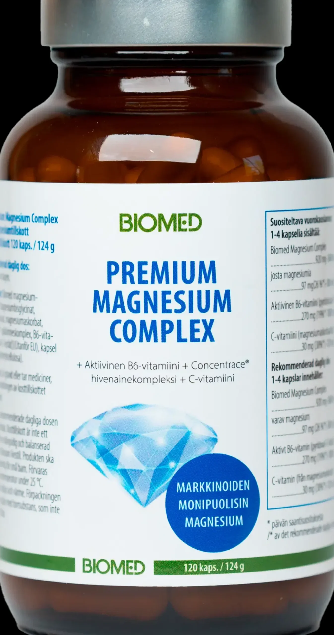 Biomed Kivennäis- Ja Hivenaineet<Premium Magnesium Complex ravintolisä 120 kaps.