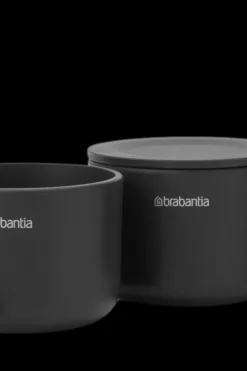 Clearance ReNew säilytyspurkit 3 kpl dark grey Säilytyslaatikot, -lokerikot Ja -telineet|Muut Kylpyhuonetarvikkeet