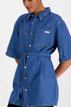Calvin Klein Jeans Puserot Ja Tunikat<Linen Boxy Belted paitamekko