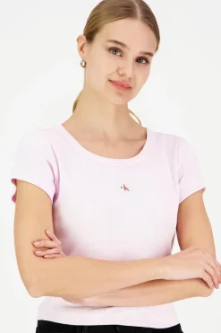 Calvin Klein Jeans Paidat Ja Topit<Woven label 2x2 baby rib t-paita