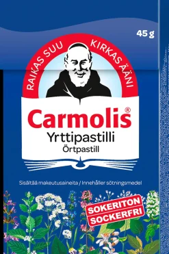 Carmolis Suklaat Ja Muut Makeiset<yrttipastilli, sokeriton 45 g