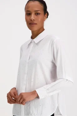 Claire Woman Puserot Ja Tunikat<Claire Rete puuvilla strassi paitapusero