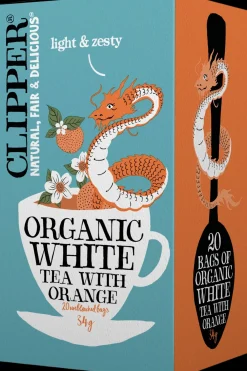 Clipper Juomat<Luomu Valkoinen tee, appelsiini 20ps / 34g