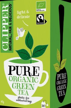 Clipper Juomat<Luomu Vihreä tee 40g / 20ps Reilu kauppa