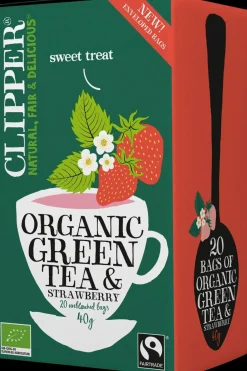 Clipper Juomat<Luomu Vihreä tee, mansikka 40g / 20ps Reilu kauppa