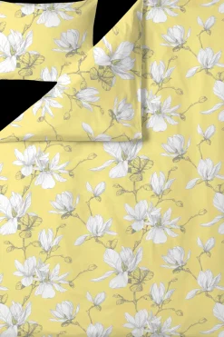 Discount satiini pussilakanasetti Magnolia 150X210+50X60 keltainen Pussilakanat