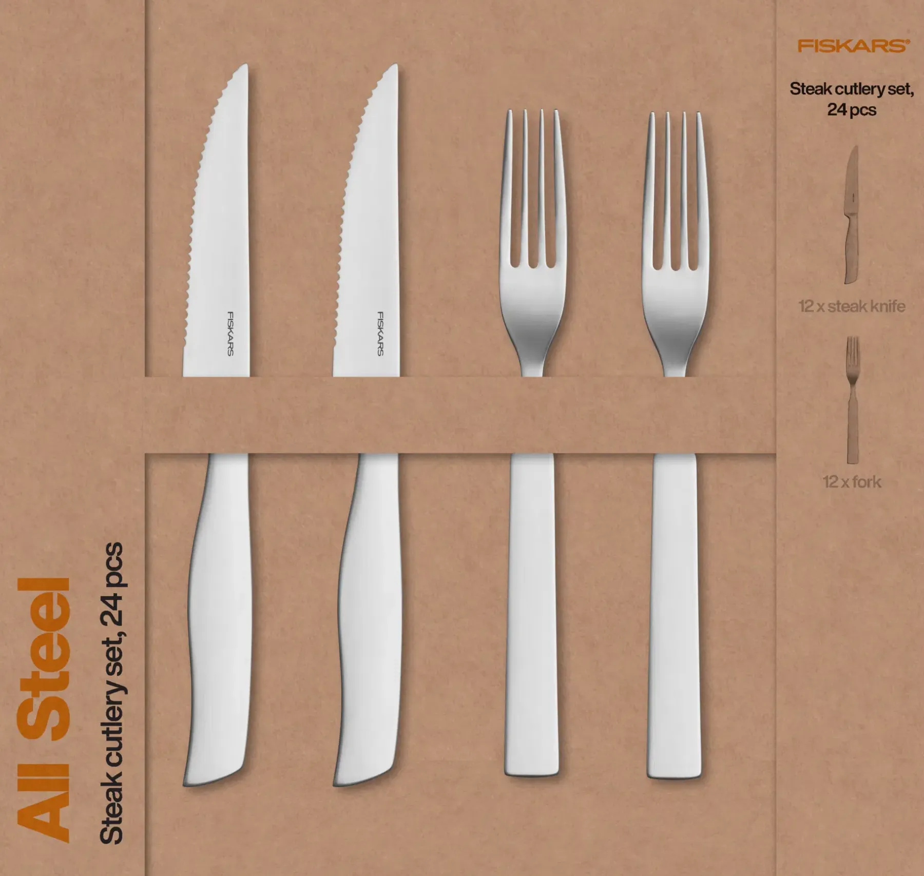 Best All Steel pihviaterimet 24-osainen Aterimet Ja Ottimet