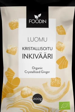 Kristallisoitu inkivääri luomu 200g Pähkinät, Siemenet Ja Muut Kuivatuotteet