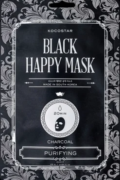 Kocostar Korealainen Ihonhoito|Kasvojenhoito<Black Happy Mask puhdistava kangasnaamio 1 kpl