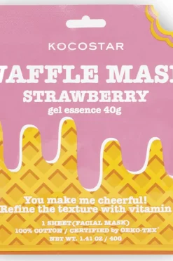 Hot Waffle Mask Strawberry puhdistava kangasnaamio 1kpl Korealainen Ihonhoito|Kasvojenhoito