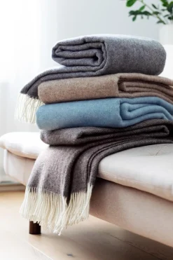 Lapuan Kankurit Viltit, Huovat Ja Torkkupeitot<Arvo huopa 130x180cm+hapsut valko-meleerattu harmaa 100% villa