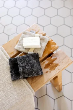 New Kivi saippuapesin zero waste musta-pellava Muut Kylpyhuonetarvikkeet|Sauna