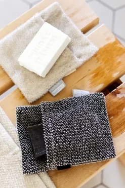 New Kivi saippuapesin zero waste musta-pellava Muut Kylpyhuonetarvikkeet|Sauna