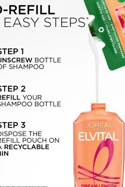 Best Elvital Dream Length shampoon täyttöpakkaus pitkille hiuksille 250 ml Shampoot