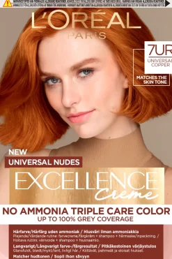 Discount Excellence Creme Universal Nudes 7UC Copper kestoväri ilman ammoniakkia 1kpl Hiusvärit