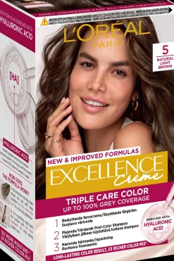 Discount Excellence Creme 5 Natural Light Brown Ruskea kestoväri 1kpl Hiusvärit