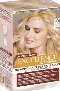 Clearance Excellence Creme Universal Nudes 10U Universal Lightest Blonde kestoväri ilman ammoniakkia 1kpl Hiusvärit