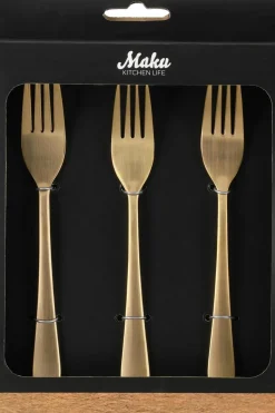 6 kpl leivoshaarukka 19,5x16x2,5 cm, samppanjakulta Aterimet Ja Ottimet