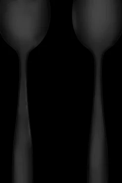 basic salaattiottimet terästä matta musta Keittiötyövälineet|Aterimet Ja Ottimet