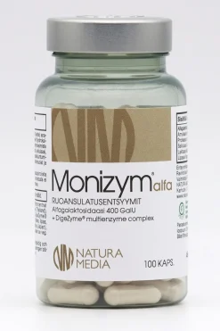 Natura Media Vatsan Hyvinvointivalmisteet<Monizym® Alfa 100 kaps.