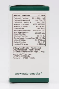 Natura Media Vatsan Hyvinvointivalmisteet<n Monizym® X10 entsyymikapseli 60 kaps.