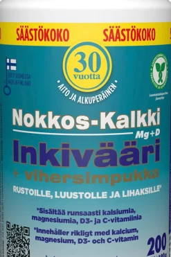 Clearance Nokkos-Kalkki Inkivääri+Vihersimpukka 200 tabl. Erityisvalmisteet