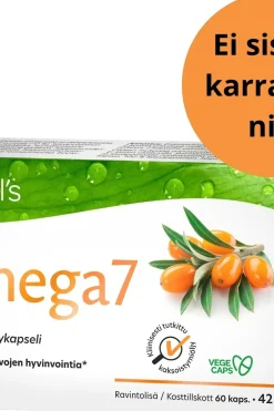 bertil's Omegat Ja Muut Rasvahapot<Omega7 kaksoistyrniöljy ravintolisä 60 kaps.