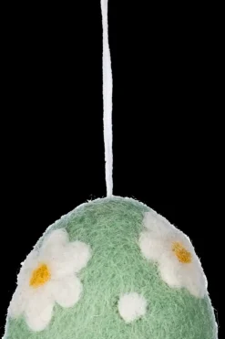 Discount Kukkamuna huopakoriste 5x5x7cm, vihreä Kausikoristeet