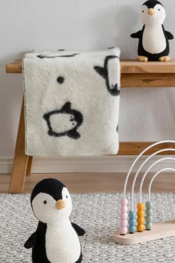 Pentik Viltit, Huovat Ja Torkkupeitot<Pingviini torkkupeitto 60x90 cm musta