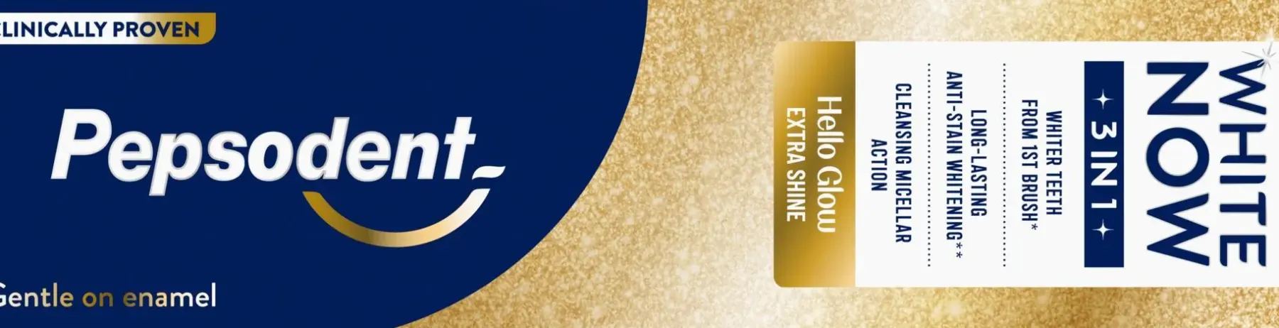 Pepsodent Suuhygienia|Suuhygienia<White Now 3in1 Hello Glow Hammastahna 75 ml