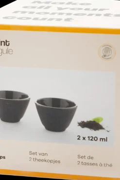 Clearance Point Virgule teekupit 2 kpl 120 ml valurauta musta Lasit