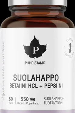 Clearance Betaine HCL -suolahappo 60 kapselia Vatsan Hyvinvointivalmisteet