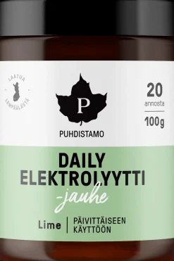 Puhdistamo Urheilujuomat<Daily Elektrolyyttijauhe Lime 100 g