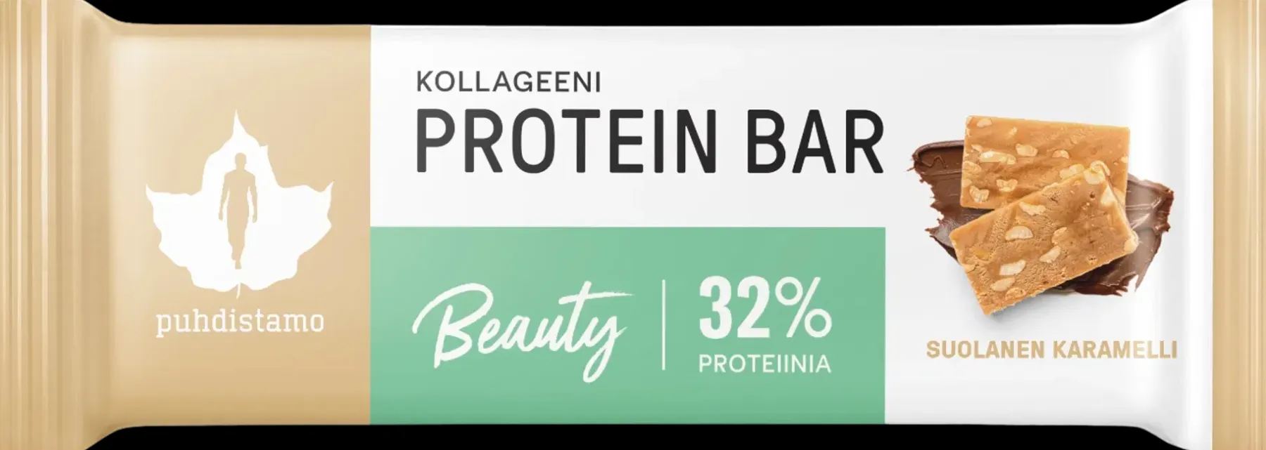 Puhdistamo Urheiluravinnepatukat<Kollageeni Beauty proteiinipatukka Suolainen Karamelli 30 g