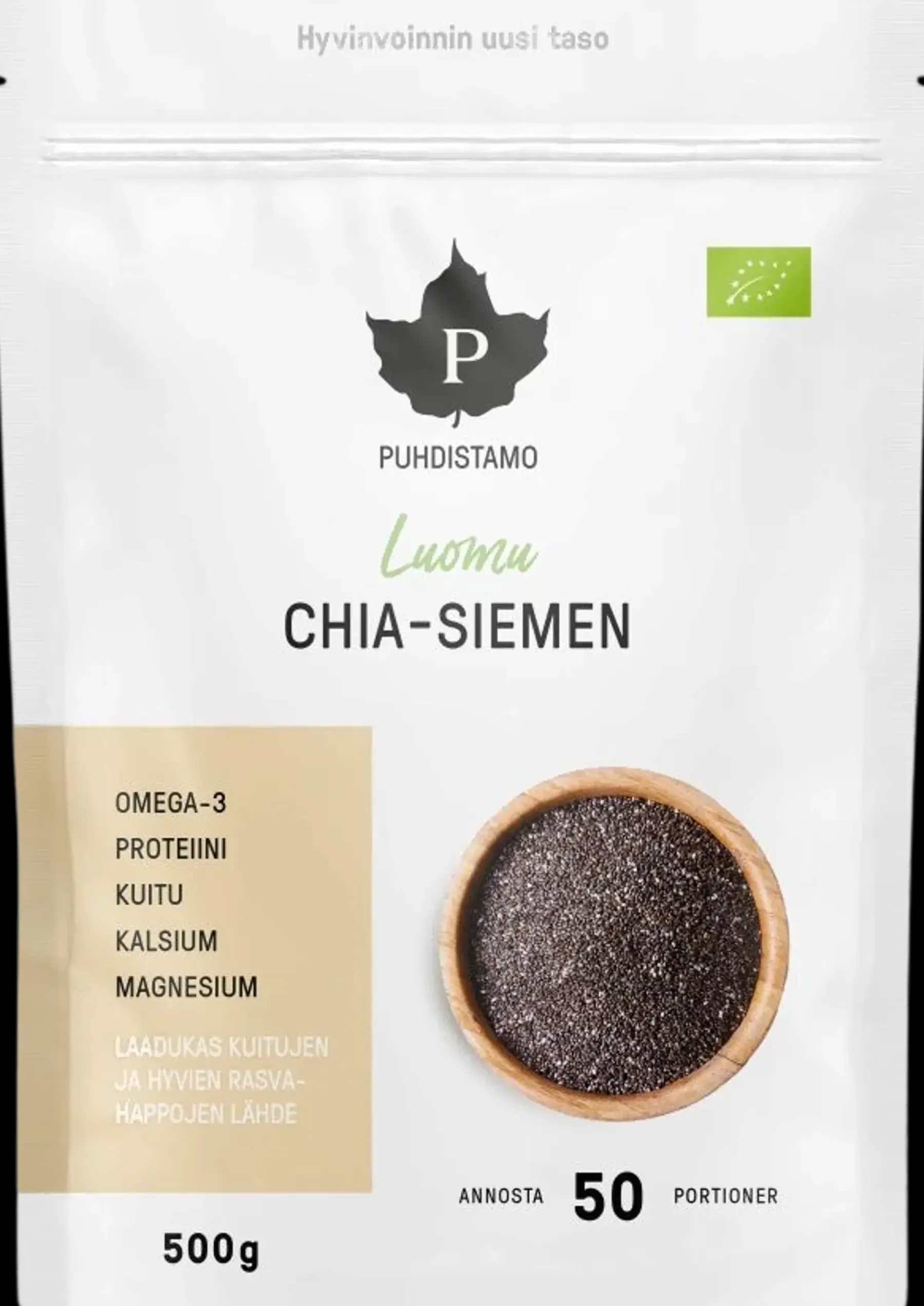 Puhdistamo Pähkinät, Siemenet Ja Muut Kuivatuotteet<Luomu Chia-siemen 500 g