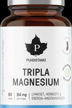 Clearance Tripla Magnesium 60 kapselia Kivennäis- Ja Hivenaineet
