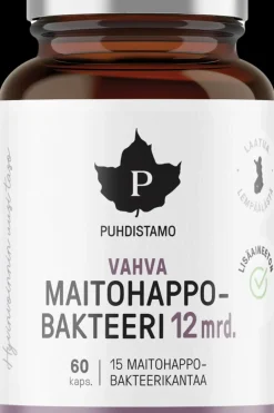 Puhdistamo Maitohappobakteerit<Vahva Maitohappobakteeri 12 Mrd. 60 kaps