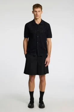 SELECTED Neuleet<HOMME Slharco ss knit structure polo cardigan neuletakki