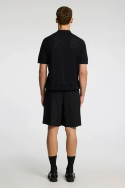 SELECTED Neuleet<HOMME Slharco ss knit structure polo cardigan neuletakki