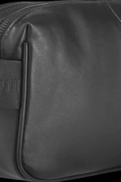 nahkainen miesten kosmetiikkalaukku, musta Toilettilaukut