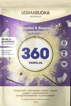 360 Wholefood vaniljan makuinen proteiini-siemensekoitus 908g Proteiinijauheet