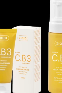 Ziaja Kasvojenhoito<C.B3-vitamiini Glow kasvonaamio+puhdistusvaahto 50+190 ml